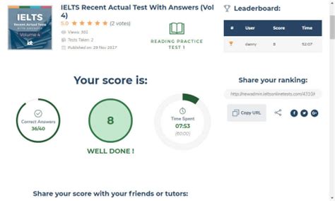 ielts online test free evaluation